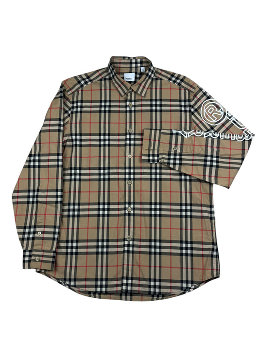 Burberry Logo Print Vintage Check Cotton Poplin Shirt