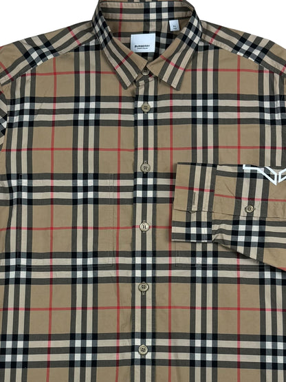 Burberry Logo Print Vintage Check Cotton Poplin Shirt