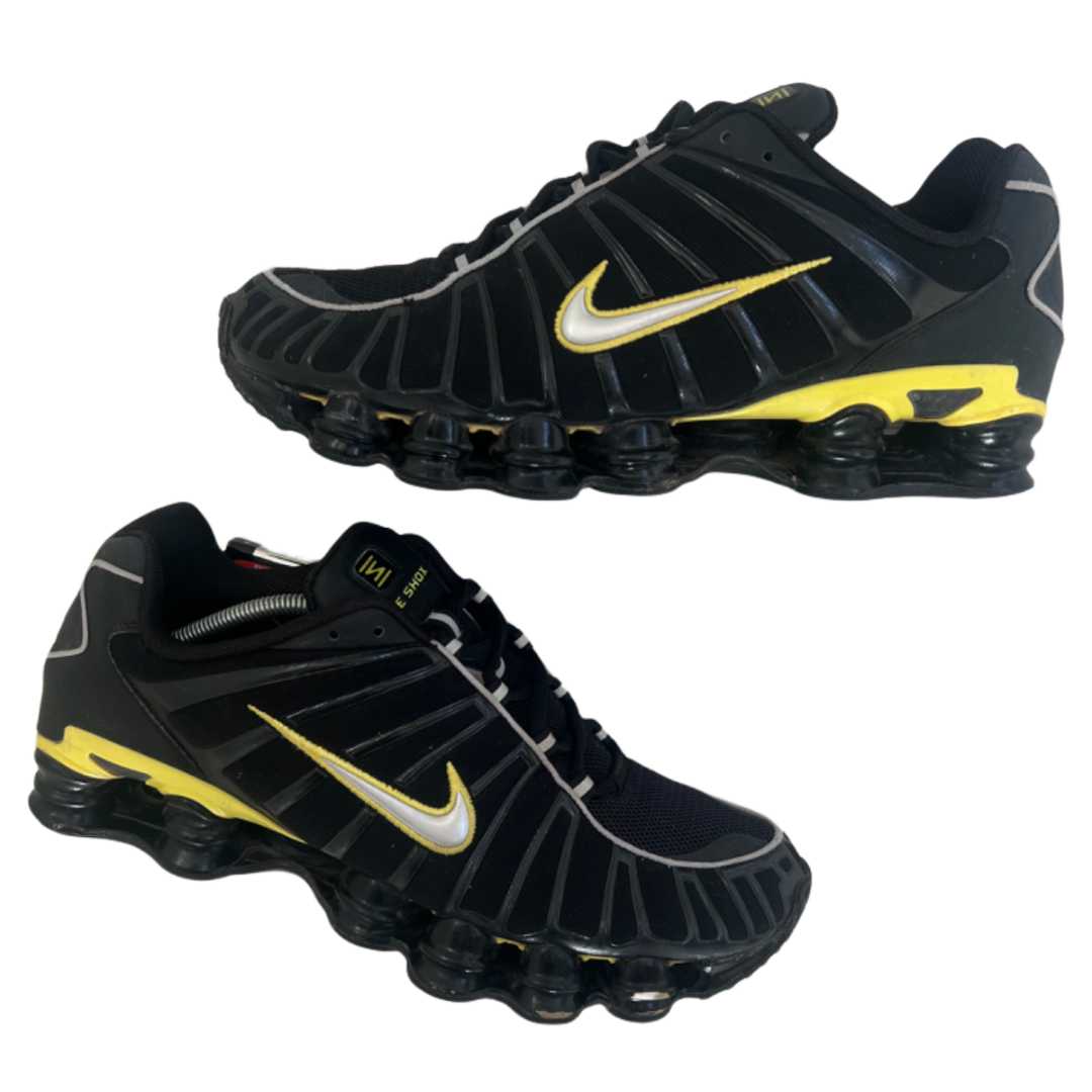 Nike Shox TL Black Dynamic Yellow Metallic Silver